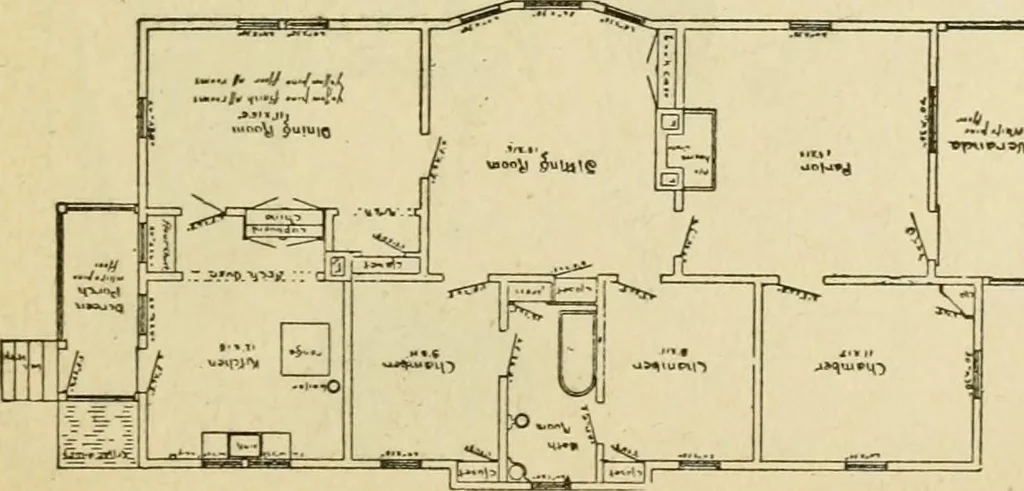 An illustration from Builders' architectural drawing self-taught : containing descriptions of drawing instruments and accessories, with rules for using them, and hints as to their care and management ..., 1917, leaf 340