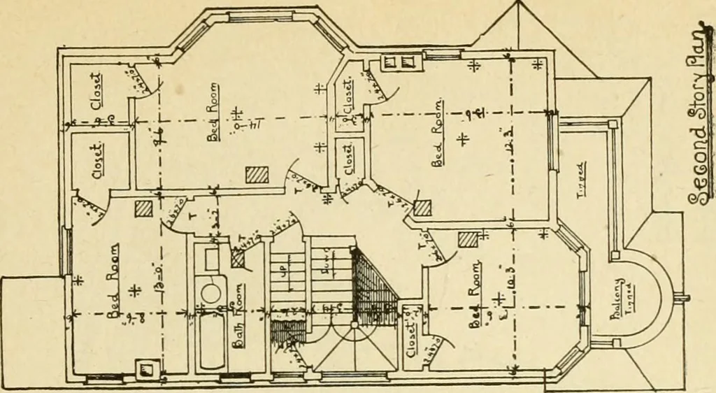 An illustration from Builders' architectural drawing self-taught : containing descriptions of drawing instruments and accessories, with rules for using them, and hints as to their care and management ..., 1917, leaf 342