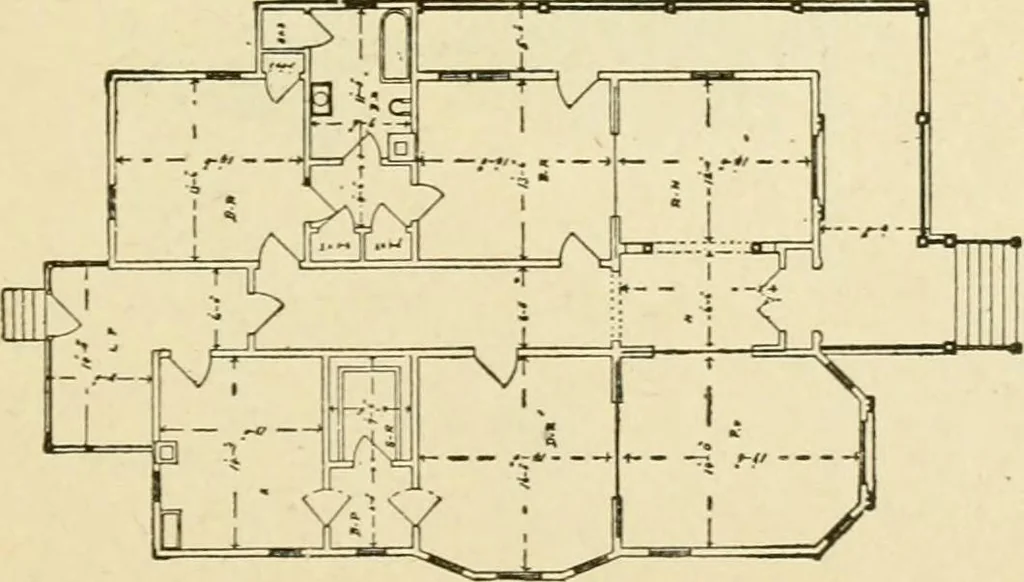 An illustration from Builders' architectural drawing self-taught : containing descriptions of drawing instruments and accessories, with rules for using them, and hints as to their care and management ..., 1917, leaf 346