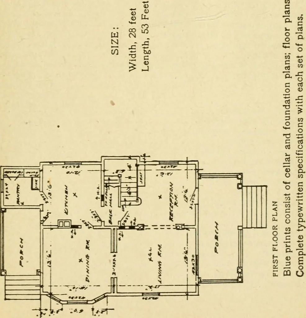 An illustration from Builders' architectural drawing self-taught : containing descriptions of drawing instruments and accessories, with rules for using them, and hints as to their care and management ..., 1917, leaf 364