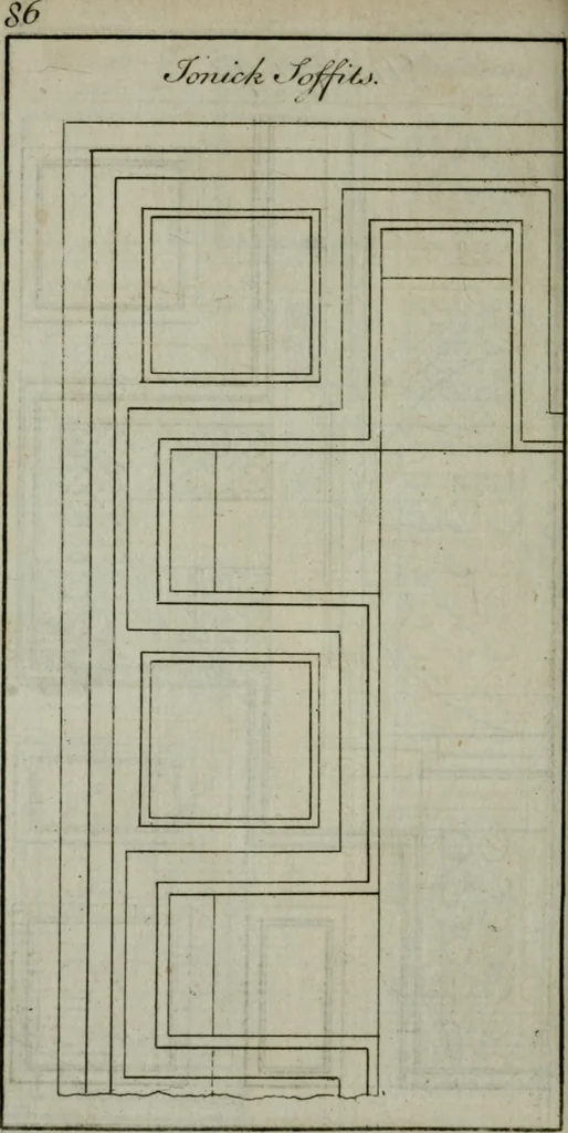 An illustration from The builder's director, or bench-mate : being a pocket-treasury of the Grecian, Roman and Gothic orders of architecture ... : wherein the orders of Andrea Palladio are truly laid down, free from erroneous measures ..., 1751, leaf 113