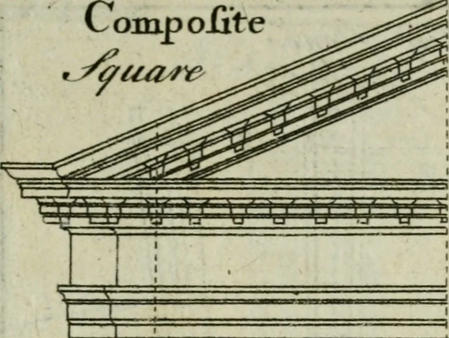 An illustration from The builder's director, or bench-mate : being a pocket-treasury of the Grecian, Roman and Gothic orders of architecture ... : wherein the orders of Andrea Palladio are truly laid down, free from erroneous measures ..., 1751, leaf 138