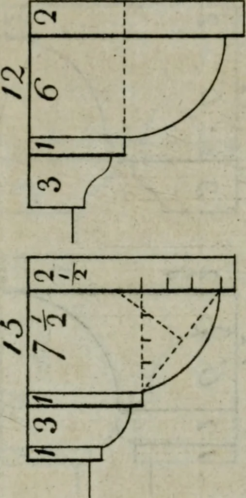 An illustration from The builder's director, or bench-mate : being a pocket-treasury of the Grecian, Roman and Gothic orders of architecture ... : wherein the orders of Andrea Palladio are truly laid down, free from erroneous measures ..., 1751, leaf 147