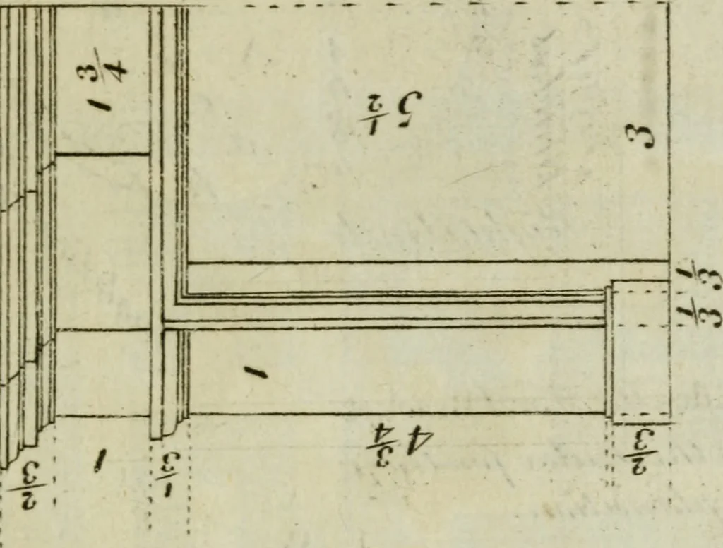 An illustration from The builder's director, or bench-mate : being a pocket-treasury of the Grecian, Roman and Gothic orders of architecture ... : wherein the orders of Andrea Palladio are truly laid down, free from erroneous measures ..., 1751, leaf 174