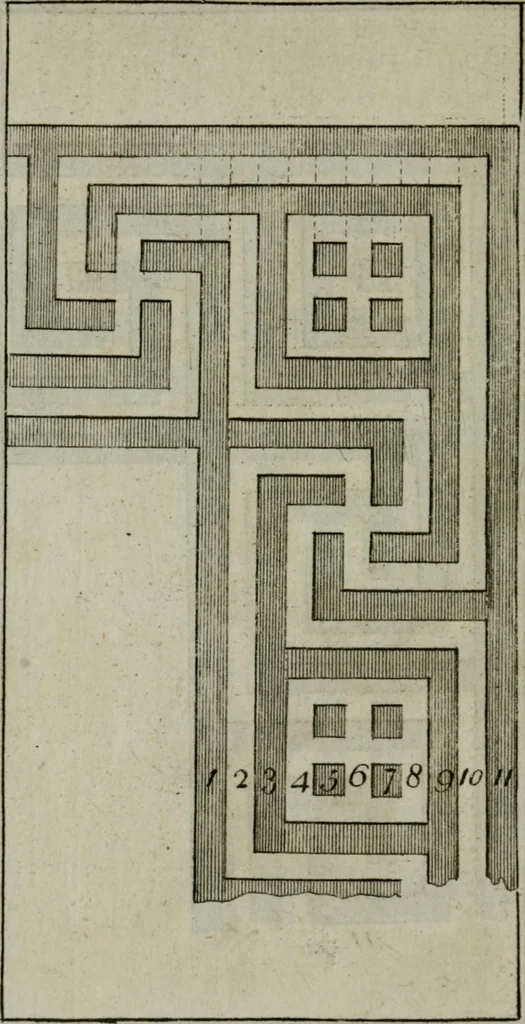 An illustration from The builder's director, or bench-mate : being a pocket-treasury of the Grecian, Roman and Gothic orders of architecture ... : wherein the orders of Andrea Palladio are truly laid down, free from erroneous measures ..., 1751, leaf 179
