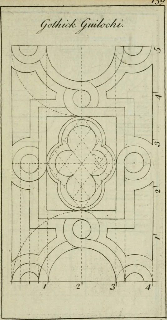 An illustration from The builder's director, or bench-mate : being a pocket-treasury of the Grecian, Roman and Gothic orders of architecture ... : wherein the orders of Andrea Palladio are truly laid down, free from erroneous measures ..., 1751, leaf 186
