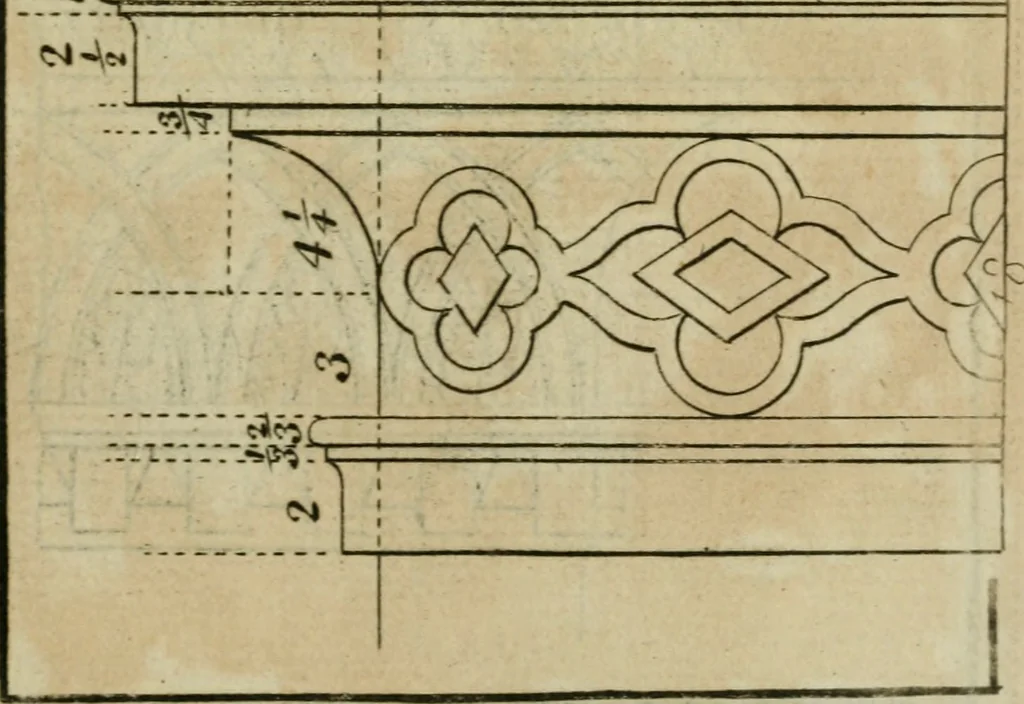 An illustration from The builder's director, or bench-mate : being a pocket-treasury of the Grecian, Roman and Gothic orders of architecture ... : wherein the orders of Andrea Palladio are truly laid down, free from erroneous measures ..., 1751, leaf 202