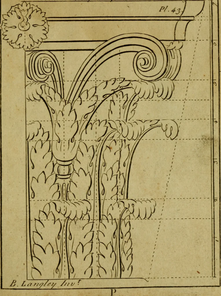 An illustration from The builder's jewel, or, The youth's instructor and workman's remembrancer : explaining short and easy rules, made familiar to the meanest capacity, for drawing and working, 1768, leaf 112