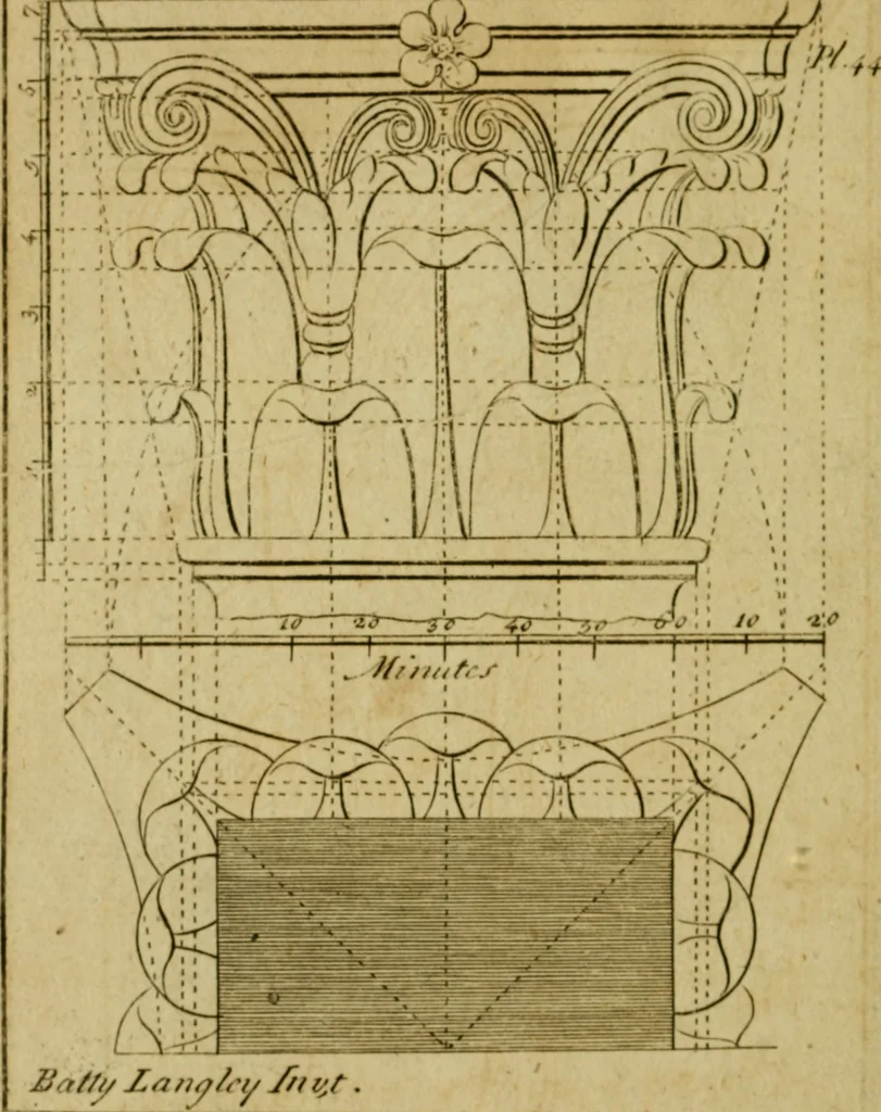 An illustration from The builder's jewel, or, The youth's instructor and workman's remembrancer : explaining short and easy rules, made familiar to the meanest capacity, for drawing and working, 1768, leaf 115
