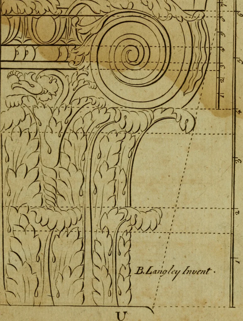 An illustration from The builder's jewel, or, The youth's instructor and workman's remembrancer : explaining short and easy rules, made familiar to the meanest capacity, for drawing and working, 1768, leaf 144