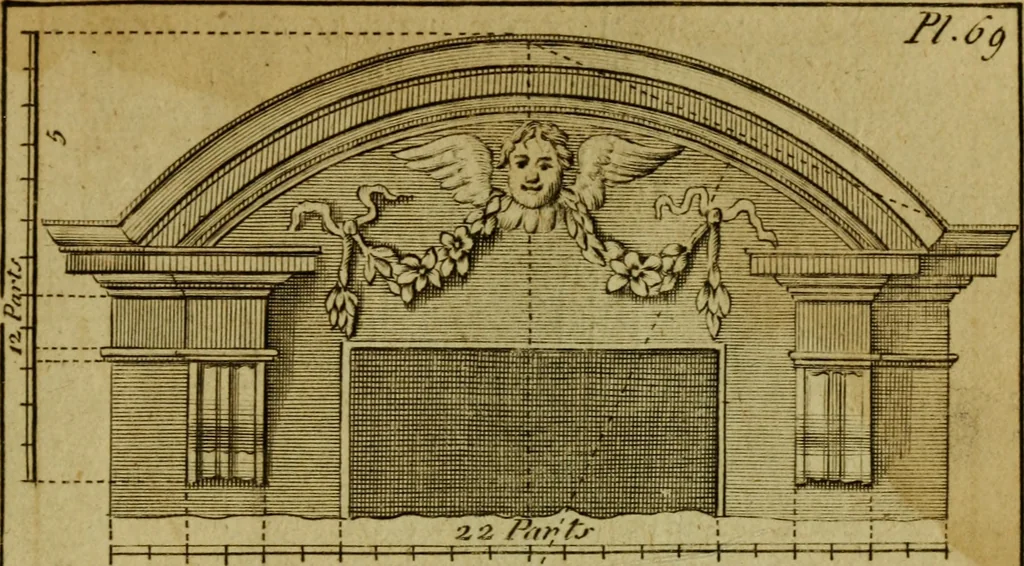 An illustration from The builder's jewel, or, The youth's instructor and workman's remembrancer : explaining short and easy rules, made familiar to the meanest capacity, for drawing and working, 1768, leaf 164
