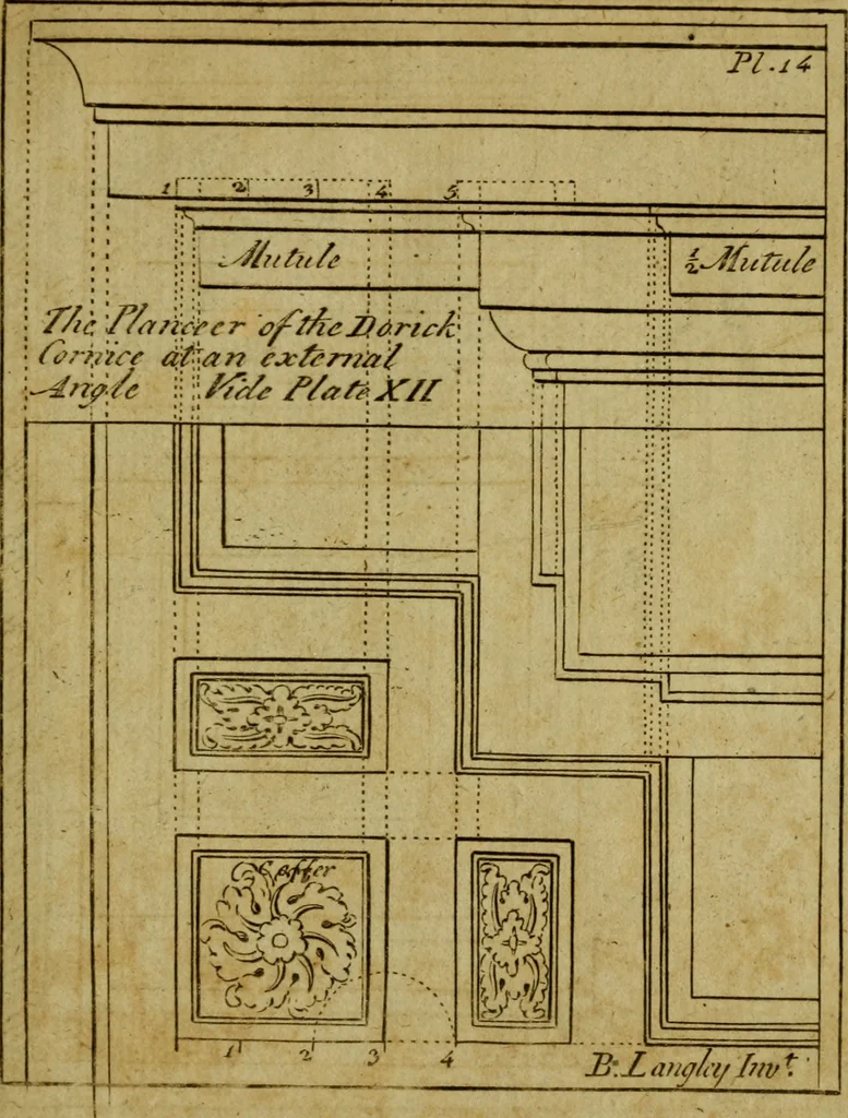 An illustration from The builder's jewel, or, The youth's instructor and workman's remembrancer : explaining short and easy rules, made familiar to the meanest capacity, for drawing and working, 1768, leaf 54