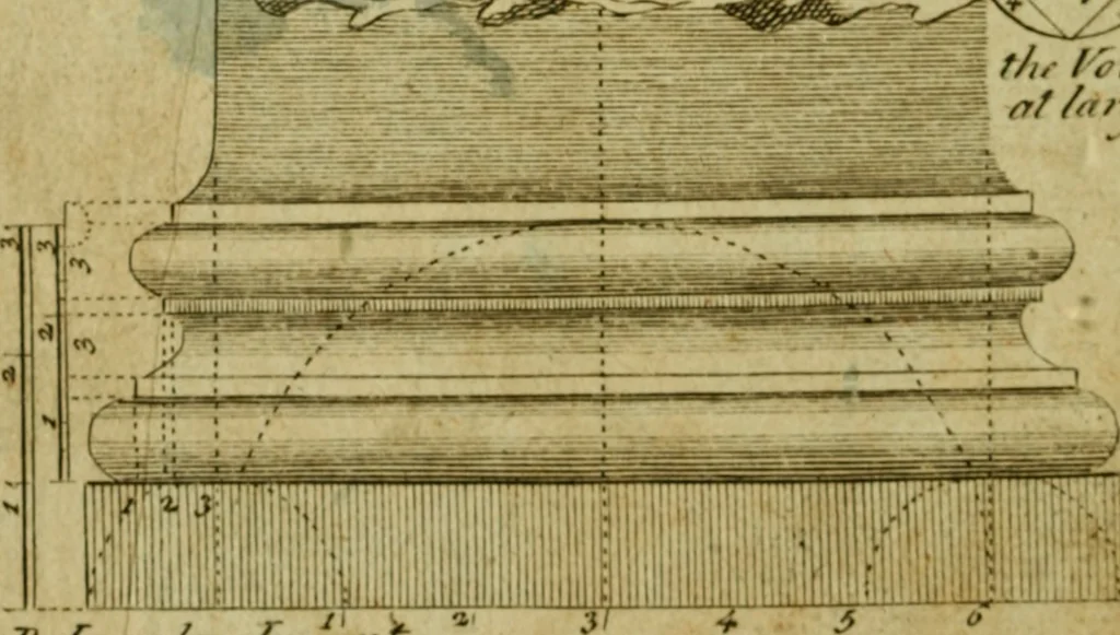 An illustration from The builder's jewel, or, The youth's instructor and workman's remembrancer : explaining short and easy rules, made familiar to the meanest capacity, for drawing and working, 1768, leaf 71