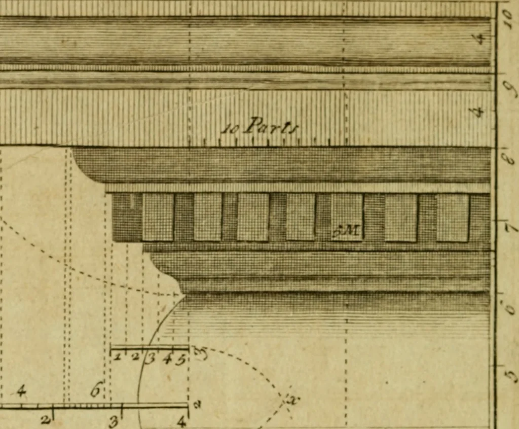 An illustration from The builder's jewel, or, The youth's instructor and workman's remembrancer : explaining short and easy rules, made familiar to the meanest capacity, for drawing and working, 1768, leaf 83