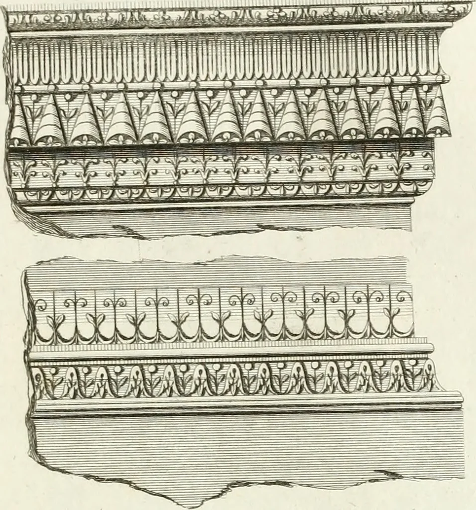 An illustration from The builder's magazine, or, A universal dictionary for architects, carpenters, masons, bricklayers, &c. as well as for every gentleman who would wish to be a competent judge of the elegant and necessary art of building : consisting of designs in architecture ... : together with the plans and sections serving as an unerring assistant in the construction of any building, from a palace to a cottage ..., 1800, leaf 112