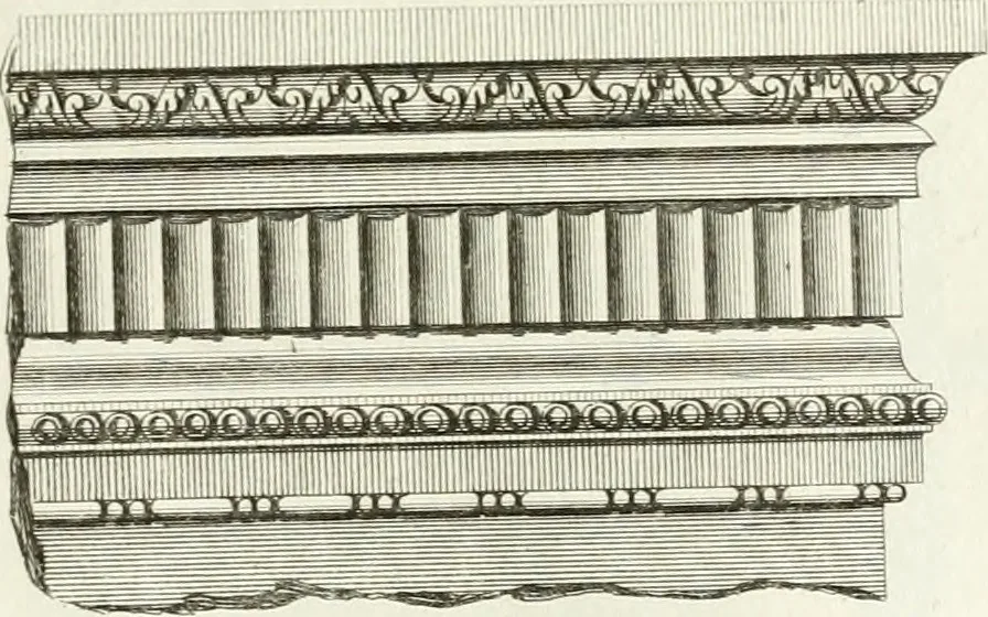 An illustration from The builder's magazine, or, A universal dictionary for architects, carpenters, masons, bricklayers, &c. as well as for every gentleman who would wish to be a competent judge of the elegant and necessary art of building : consisting of designs in architecture ... : together with the plans and sections serving as an unerring assistant in the construction of any building, from a palace to a cottage ..., 1800, leaf 112