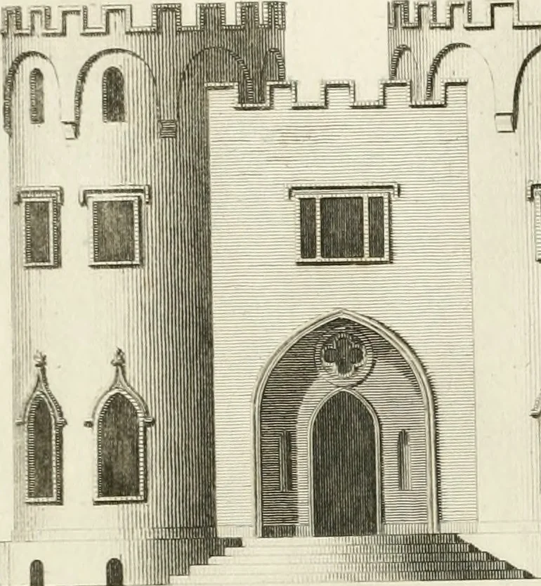 An illustration from The builder's magazine, or, A universal dictionary for architects, carpenters, masons, bricklayers, &c. as well as for every gentleman who would wish to be a competent judge of the elegant and necessary art of building : consisting of designs in architecture ... : together with the plans and sections serving as an unerring assistant in the construction of any building, from a palace to a cottage ..., 1800, leaf 126