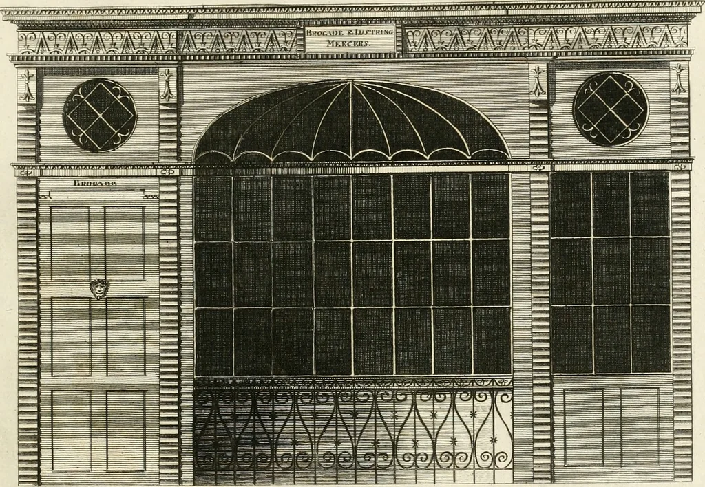An illustration from The builder's magazine, or, A universal dictionary for architects, carpenters, masons, bricklayers, &c. as well as for every gentleman who would wish to be a competent judge of the elegant and necessary art of building : consisting of designs in architecture ... : together with the plans and sections serving as an unerring assistant in the construction of any building, from a palace to a cottage ..., 1800, leaf 140