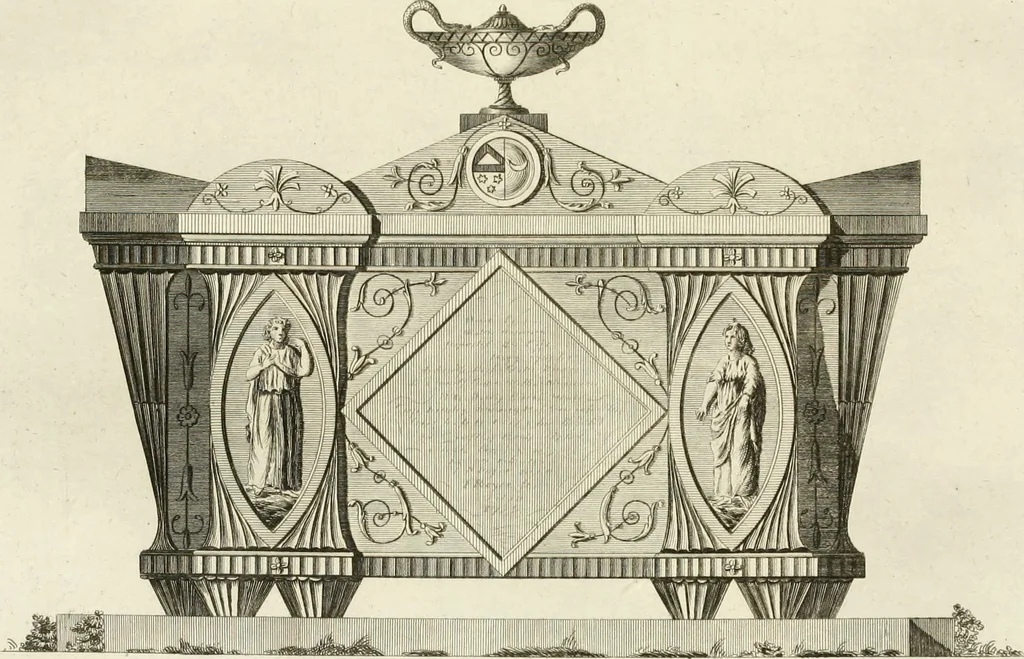 An illustration from The builder's magazine, or, A universal dictionary for architects, carpenters, masons, bricklayers, &c. as well as for every gentleman who would wish to be a competent judge of the elegant and necessary art of building : consisting of designs in architecture ... : together with the plans and sections serving as an unerring assistant in the construction of any building, from a palace to a cottage ..., 1800, leaf 158