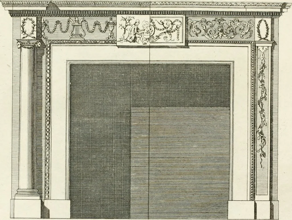 An illustration from The builder's magazine, or, A universal dictionary for architects, carpenters, masons, bricklayers, &c. as well as for every gentleman who would wish to be a competent judge of the elegant and necessary art of building : consisting of designs in architecture ... : together with the plans and sections serving as an unerring assistant in the construction of any building, from a palace to a cottage ..., 1800, leaf 16