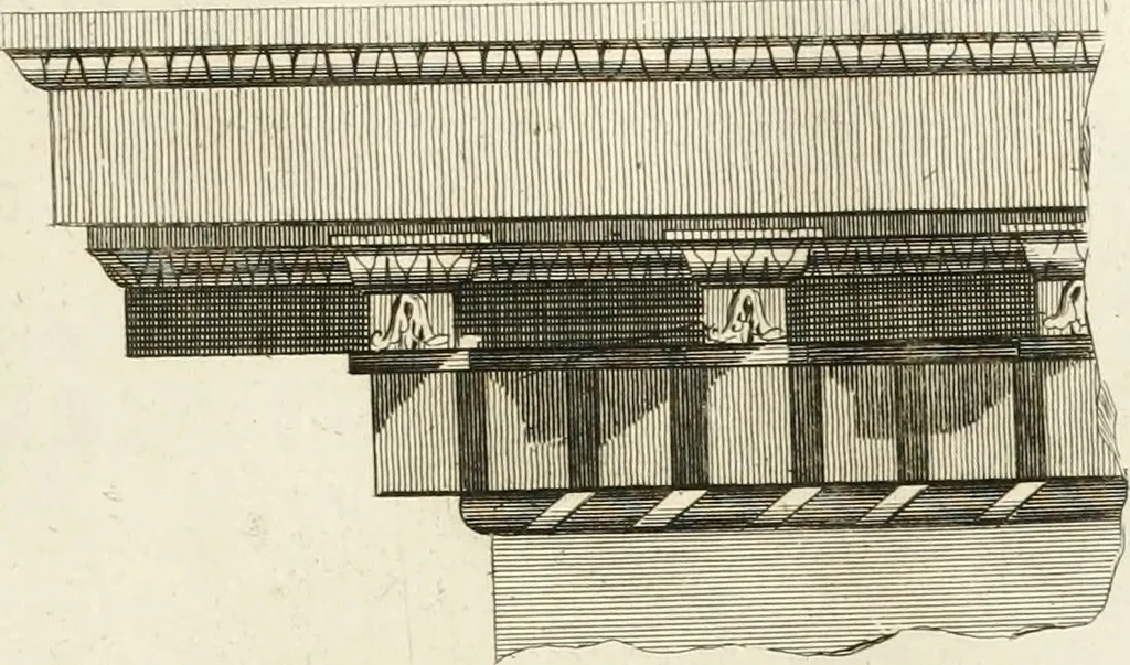 An illustration from The builder's magazine, or, A universal dictionary for architects, carpenters, masons, bricklayers, &c. as well as for every gentleman who would wish to be a competent judge of the elegant and necessary art of building : consisting of designs in architecture ... : together with the plans and sections serving as an unerring assistant in the construction of any building, from a palace to a cottage ..., 1800, leaf 160