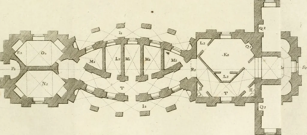 An illustration from The builder's magazine, or, A universal dictionary for architects, carpenters, masons, bricklayers, &c. as well as for every gentleman who would wish to be a competent judge of the elegant and necessary art of building : consisting of designs in architecture ... : together with the plans and sections serving as an unerring assistant in the construction of any building, from a palace to a cottage ..., 1800, leaf 162