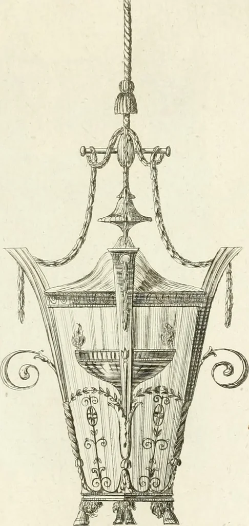 An illustration from The builder's magazine, or, A universal dictionary for architects, carpenters, masons, bricklayers, &c. as well as for every gentleman who would wish to be a competent judge of the elegant and necessary art of building : consisting of designs in architecture ... : together with the plans and sections serving as an unerring assistant in the construction of any building, from a palace to a cottage ..., 1800, leaf 196