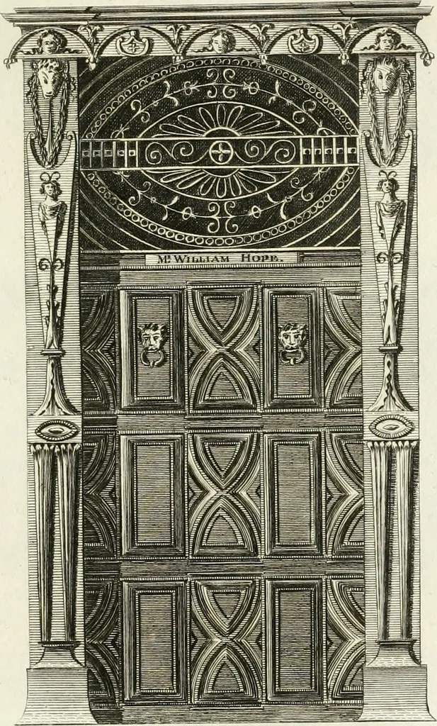 An illustration from The builder's magazine, or, A universal dictionary for architects, carpenters, masons, bricklayers, &c. as well as for every gentleman who would wish to be a competent judge of the elegant and necessary art of building : consisting of designs in architecture ... : together with the plans and sections serving as an unerring assistant in the construction of any building, from a palace to a cottage ..., 1800, leaf 202