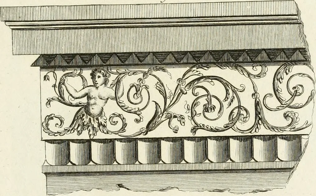 An illustration from The builder's magazine, or, A universal dictionary for architects, carpenters, masons, bricklayers, &c. as well as for every gentleman who would wish to be a competent judge of the elegant and necessary art of building : consisting of designs in architecture ... : together with the plans and sections serving as an unerring assistant in the construction of any building, from a palace to a cottage ..., 1800, leaf 204