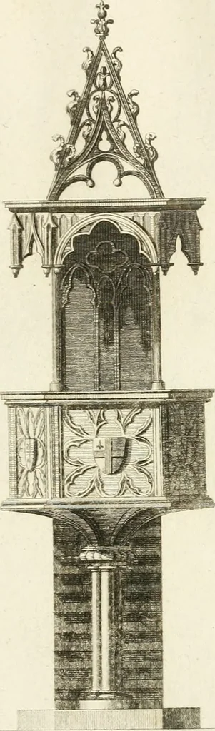 An illustration from The builder's magazine, or, A universal dictionary for architects, carpenters, masons, bricklayers, &c. as well as for every gentleman who would wish to be a competent judge of the elegant and necessary art of building : consisting of designs in architecture ... : together with the plans and sections serving as an unerring assistant in the construction of any building, from a palace to a cottage ..., 1800, leaf 210