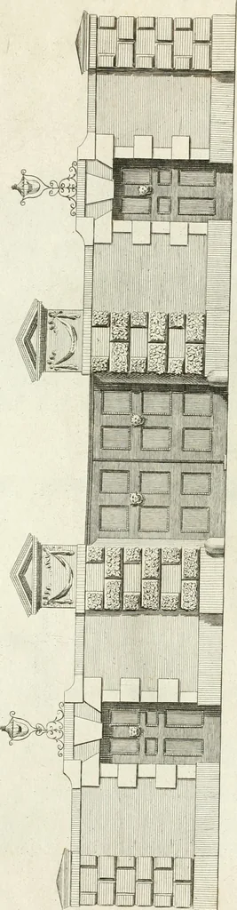 An illustration from The builder's magazine, or, A universal dictionary for architects, carpenters, masons, bricklayers, &c. as well as for every gentleman who would wish to be a competent judge of the elegant and necessary art of building : consisting of designs in architecture ... : together with the plans and sections serving as an unerring assistant in the construction of any building, from a palace to a cottage ..., 1800, leaf 22