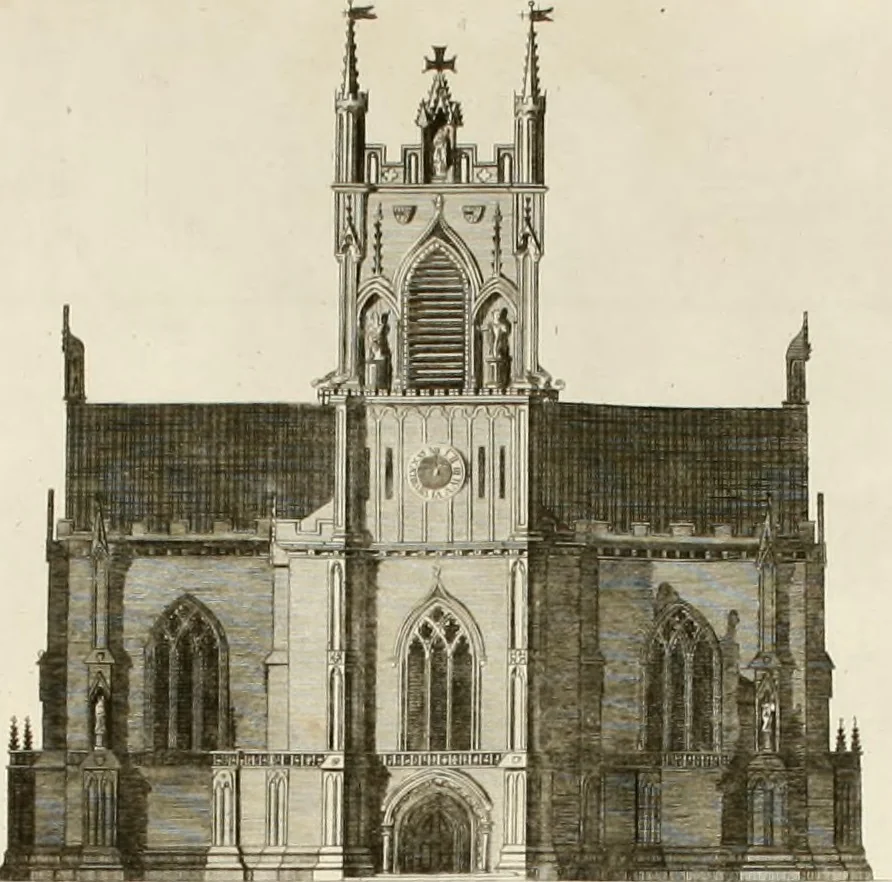 An illustration from The builder's magazine, or, A universal dictionary for architects, carpenters, masons, bricklayers, &c. as well as for every gentleman who would wish to be a competent judge of the elegant and necessary art of building : consisting of designs in architecture ... : together with the plans and sections serving as an unerring assistant in the construction of any building, from a palace to a cottage ..., 1800, leaf 223