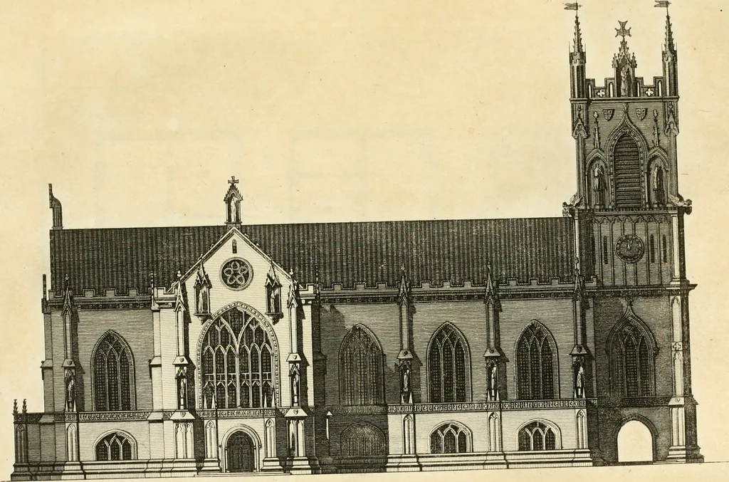 An illustration from The builder's magazine, or, A universal dictionary for architects, carpenters, masons, bricklayers, &c. as well as for every gentleman who would wish to be a competent judge of the elegant and necessary art of building : consisting of designs in architecture ... : together with the plans and sections serving as an unerring assistant in the construction of any building, from a palace to a cottage ..., 1800, leaf 228