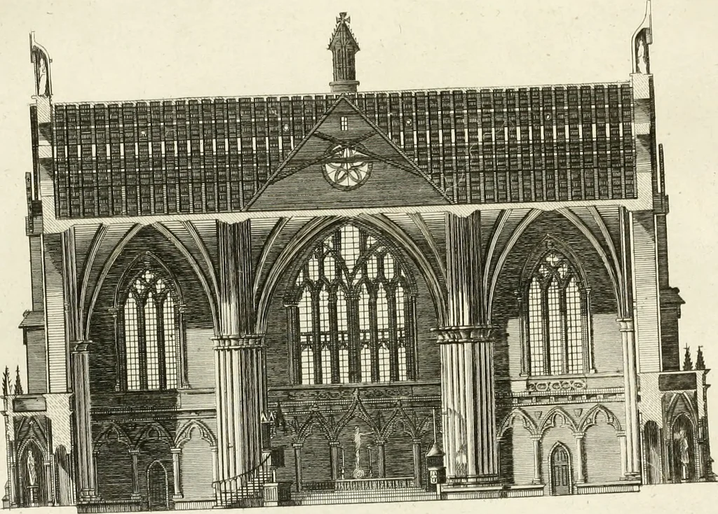 An illustration from The builder's magazine, or, A universal dictionary for architects, carpenters, masons, bricklayers, &c. as well as for every gentleman who would wish to be a competent judge of the elegant and necessary art of building : consisting of designs in architecture ... : together with the plans and sections serving as an unerring assistant in the construction of any building, from a palace to a cottage ..., 1800, leaf 240