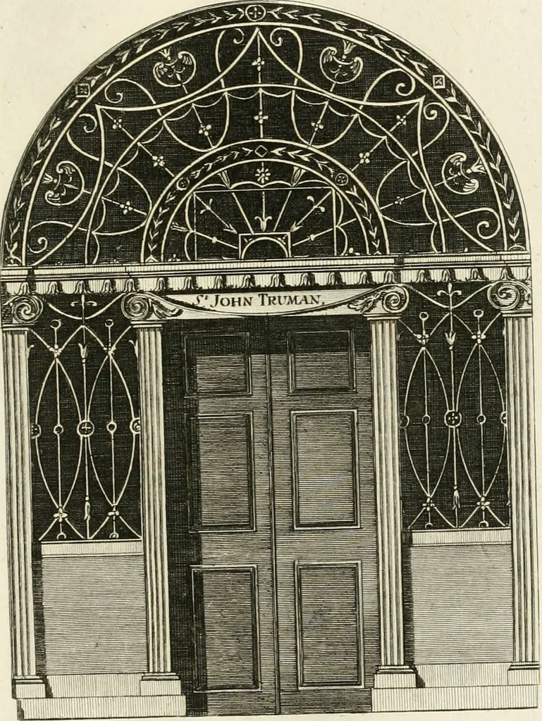 An illustration from The builder's magazine, or, A universal dictionary for architects, carpenters, masons, bricklayers, &c. as well as for every gentleman who would wish to be a competent judge of the elegant and necessary art of building : consisting of designs in architecture ... : together with the plans and sections serving as an unerring assistant in the construction of any building, from a palace to a cottage ..., 1800, leaf 242