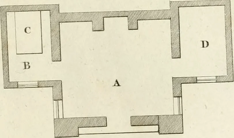 An illustration from The builder's magazine, or, A universal dictionary for architects, carpenters, masons, bricklayers, &c. as well as for every gentleman who would wish to be a competent judge of the elegant and necessary art of building : consisting of designs in architecture ... : together with the plans and sections serving as an unerring assistant in the construction of any building, from a palace to a cottage ..., 1800, leaf 298