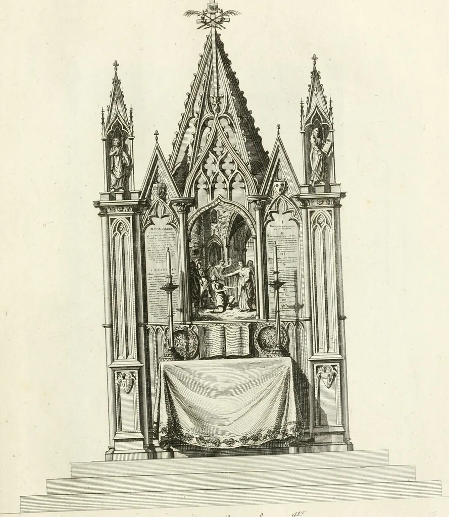 An illustration from The builder's magazine, or, A universal dictionary for architects, carpenters, masons, bricklayers, &c. as well as for every gentleman who would wish to be a competent judge of the elegant and necessary art of building : consisting of designs in architecture ... : together with the plans and sections serving as an unerring assistant in the construction of any building, from a palace to a cottage ..., 1800, leaf 326