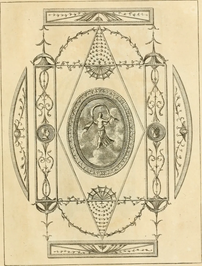 An illustration from The builder's magazine, or, A universal dictionary for architects, carpenters, masons, bricklayers, &c. as well as for every gentleman who would wish to be a competent judge of the elegant and necessary art of building : consisting of designs in architecture ... : together with the plans and sections serving as an unerring assistant in the construction of any building, from a palace to a cottage ..., 1800, leaf 330