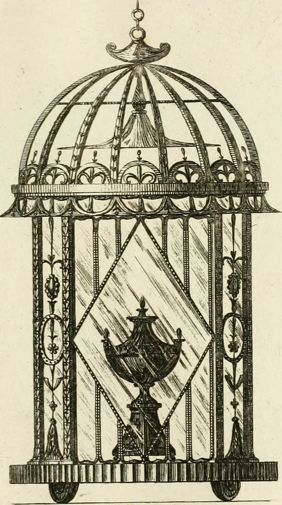 An illustration from The builder's magazine, or, A universal dictionary for architects, carpenters, masons, bricklayers, &c. as well as for every gentleman who would wish to be a competent judge of the elegant and necessary art of building : consisting of designs in architecture ... : together with the plans and sections serving as an unerring assistant in the construction of any building, from a palace to a cottage ..., 1800, leaf 332