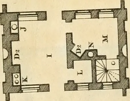 An illustration from The builder's magazine, or, A universal dictionary for architects, carpenters, masons, bricklayers, &c. as well as for every gentleman who would wish to be a competent judge of the elegant and necessary art of building : consisting of designs in architecture ... : together with the plans and sections serving as an unerring assistant in the construction of any building, from a palace to a cottage ..., 1800, leaf 352