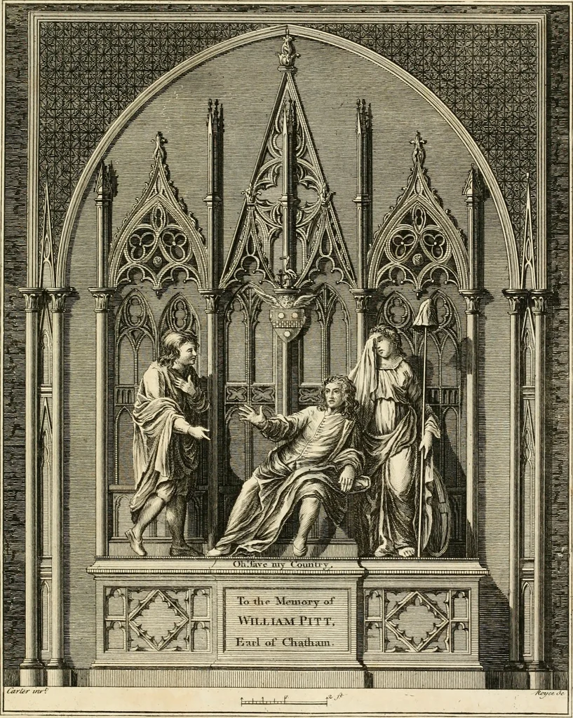 An illustration from The builder's magazine, or, A universal dictionary for architects, carpenters, masons, bricklayers, &c. as well as for every gentleman who would wish to be a competent judge of the elegant and necessary art of building : consisting of designs in architecture ... : together with the plans and sections serving as an unerring assistant in the construction of any building, from a palace to a cottage ..., 1800, leaf 366