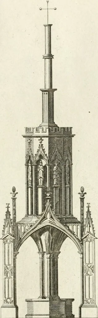 An illustration from The builder's magazine, or, A universal dictionary for architects, carpenters, masons, bricklayers, &c. as well as for every gentleman who would wish to be a competent judge of the elegant and necessary art of building : consisting of designs in architecture ... : together with the plans and sections serving as an unerring assistant in the construction of any building, from a palace to a cottage ..., 1800, leaf 78