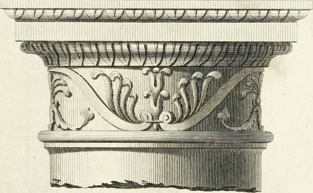 An illustration from The builder's magazine, or, A universal dictionary for architects, carpenters, masons, bricklayers, &c. as well as for every gentleman who would wish to be a competent judge of the elegant and necessary art of building : consisting of designs in architecture ... : together with the plans and sections serving as an unerring assistant in the construction of any building, from a palace to a cottage ..., 1800, leaf 94
