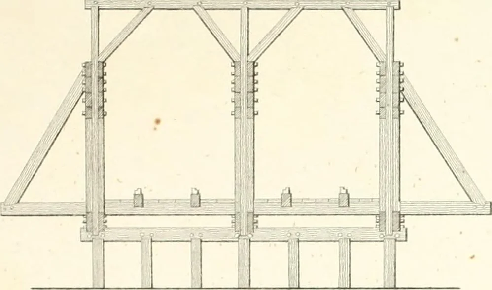 An illustration from The builder's practical director; or, Buildings for all classes, containing plans, sections and elevations for the erection of cottages, villas, farm buildings, dispensaries, public schools, &c., with detailed estimates, quantities, prices, &c. .., 1855, leaf 106