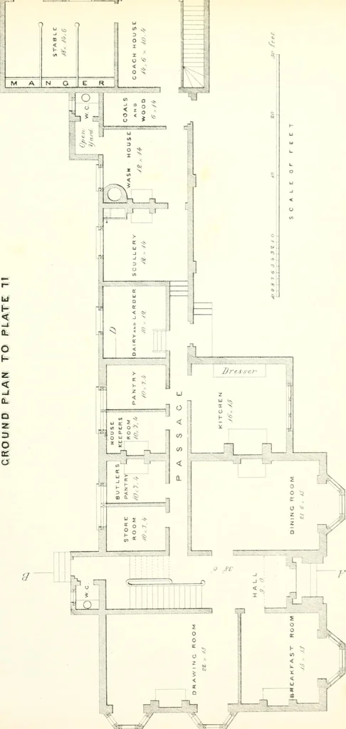 An illustration from The builder's practical director; or, Buildings for all classes, containing plans, sections and elevations for the erection of cottages, villas, farm buildings, dispensaries, public schools, &c., with detailed estimates, quantities, prices, &c. .., 1855, leaf 118