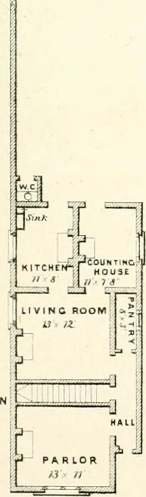 An illustration from The builder's practical director; or, Buildings for all classes, containing plans, sections and elevations for the erection of cottages, villas, farm buildings, dispensaries, public schools, &c., with detailed estimates, quantities, prices, &c. .., 1855, leaf 154