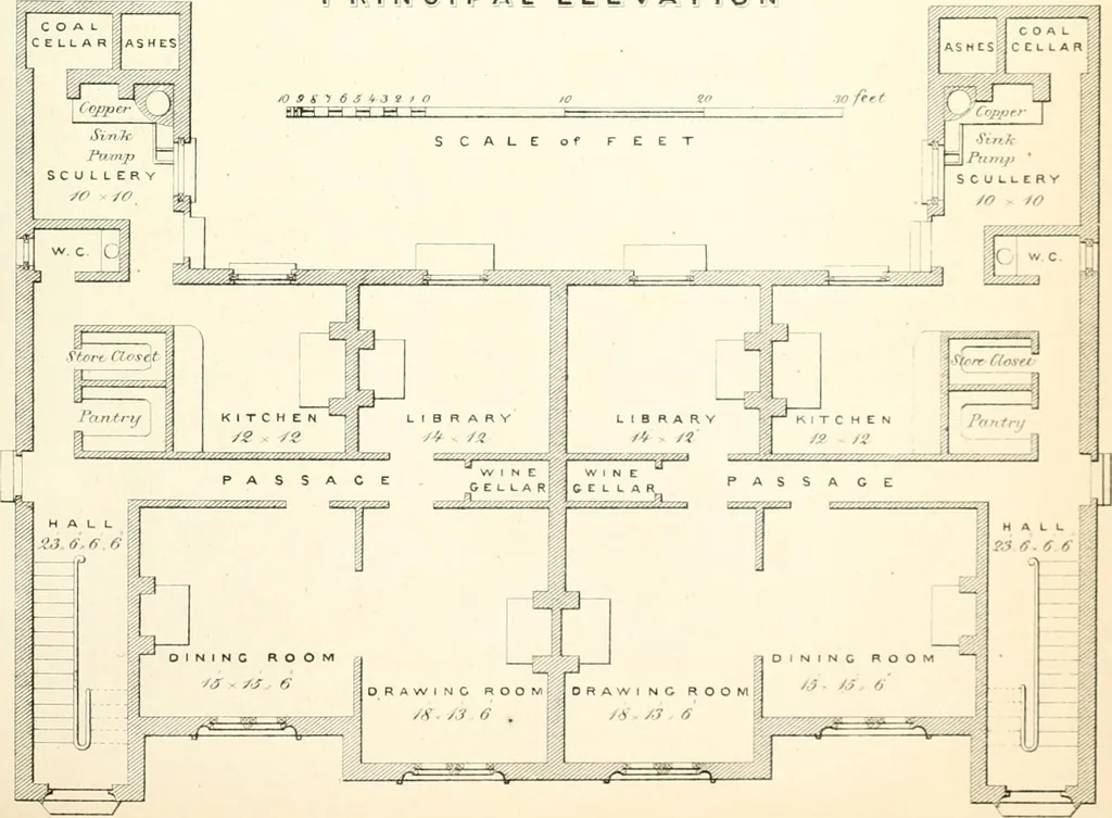An illustration from The builder's practical director; or, Buildings for all classes, containing plans, sections and elevations for the erection of cottages, villas, farm buildings, dispensaries, public schools, &c., with detailed estimates, quantities, prices, &c. .., 1855, leaf 162