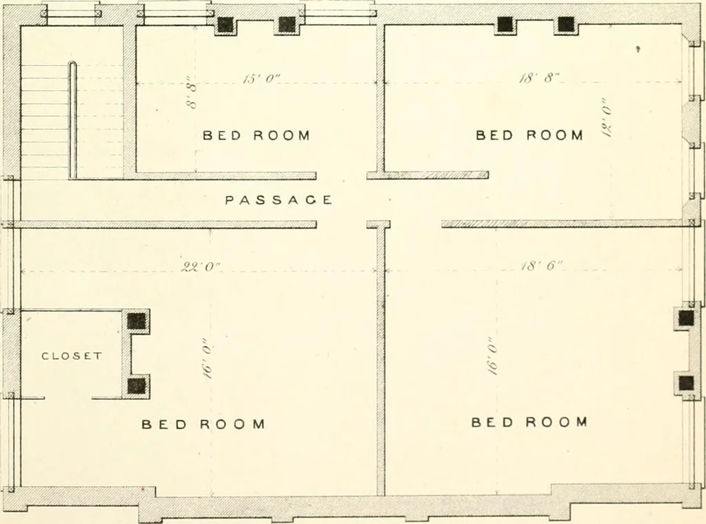 An illustration from The builder's practical director; or, Buildings for all classes, containing plans, sections and elevations for the erection of cottages, villas, farm buildings, dispensaries, public schools, &c., with detailed estimates, quantities, prices, &c. .., 1855, leaf 170