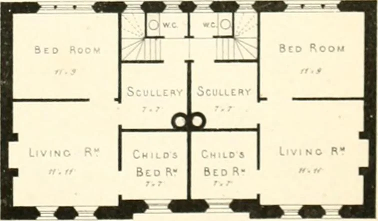 An illustration from The builder's practical director; or, Buildings for all classes, containing plans, sections and elevations for the erection of cottages, villas, farm buildings, dispensaries, public schools, &c., with detailed estimates, quantities, prices, &c. .., 1855, leaf 178