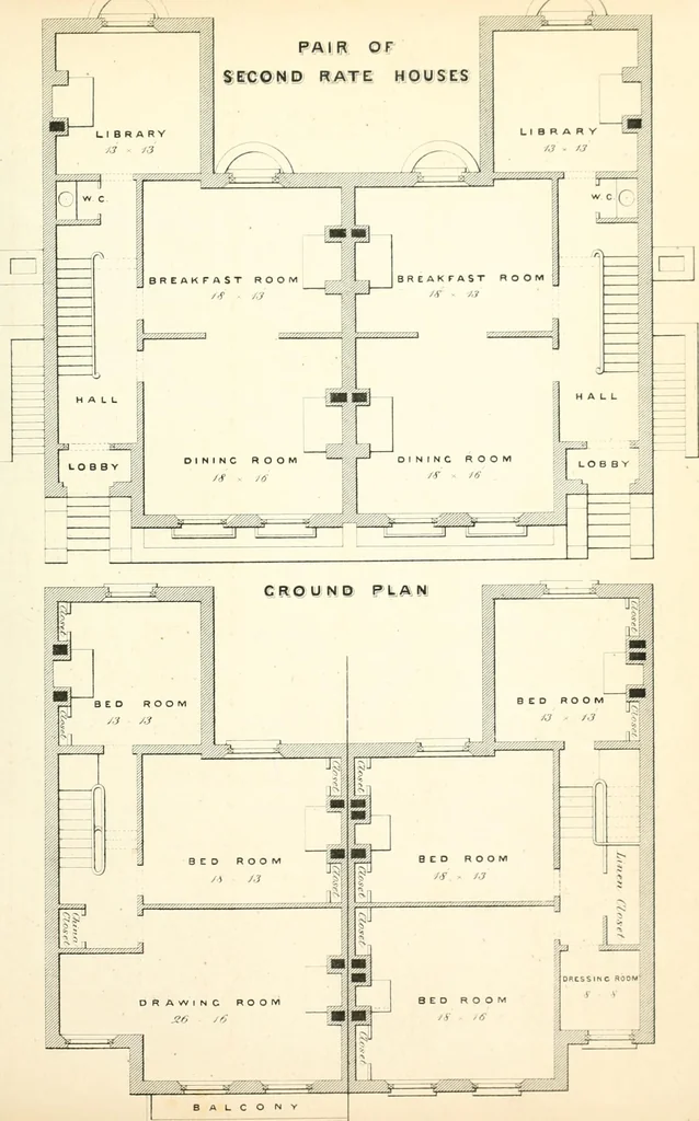 An illustration from The builder's practical director; or, Buildings for all classes, containing plans, sections and elevations for the erection of cottages, villas, farm buildings, dispensaries, public schools, &c., with detailed estimates, quantities, prices, &c. .., 1855, leaf 182